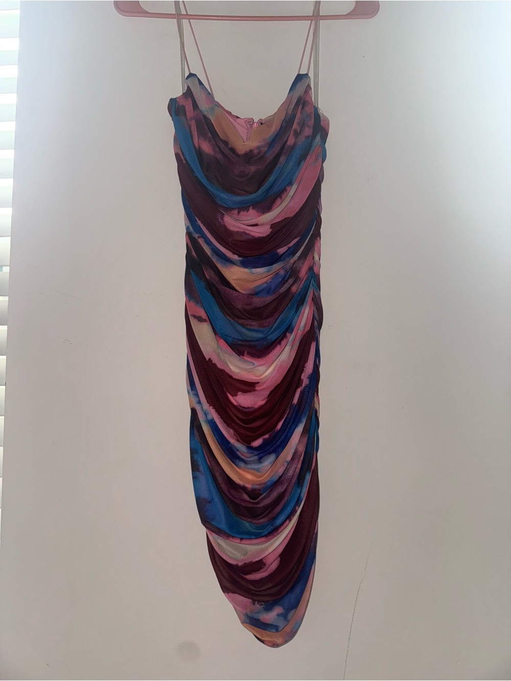 Fashion Nova Multi-Color Draped Cowl Slip Dress